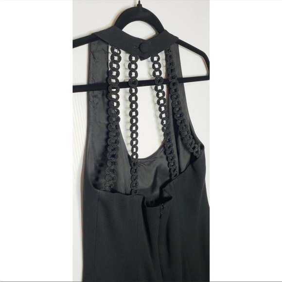 Vintage 90s Nicole Miller small 6 petite Black Scoop Neck Dress Halter cocktail - Picture 4 of 6
